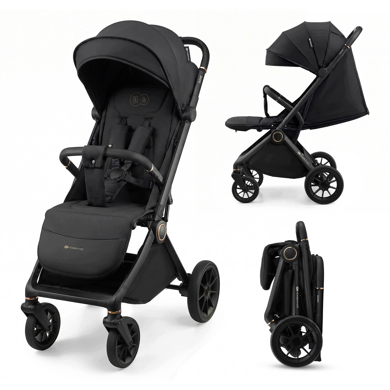 Wózek Spacerowy 22kg Składany Lekki Duże Koła Spacerówka Kinderkraft Dave