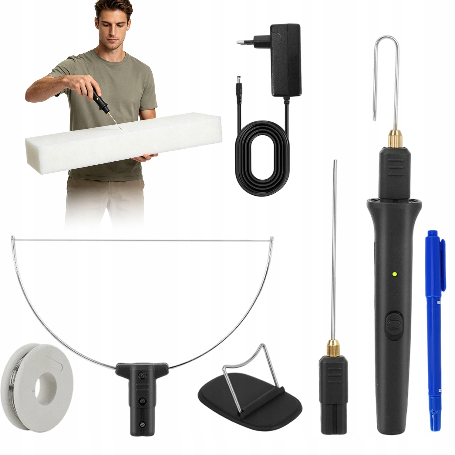 Termické Nůžky Na Pěnu 18W, 3 Čepele Pro Izolační Materiály