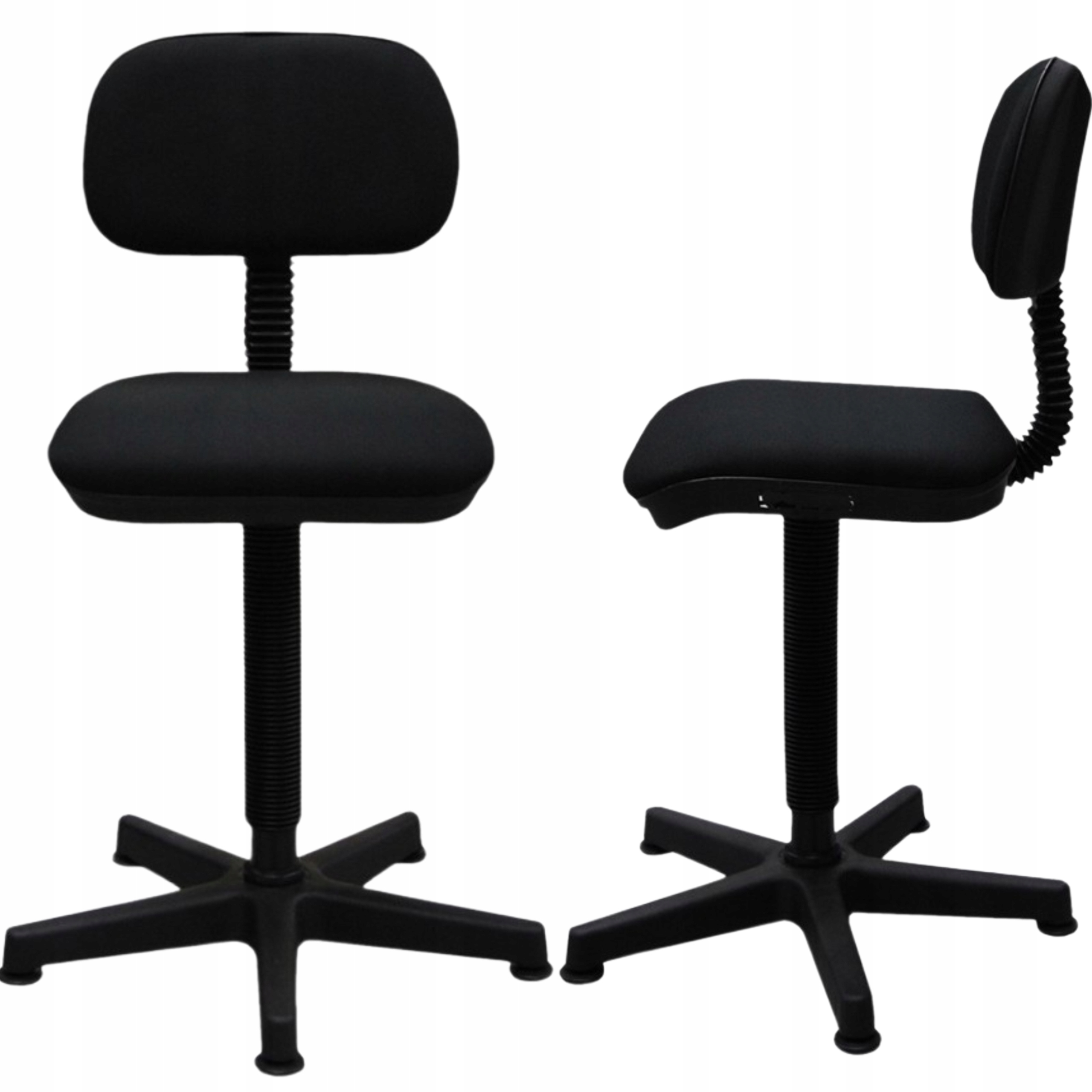 Krzesło Szwalnicze Krawieckie Dla Szwaczki Tapicerowane Śruba Czarne KT1