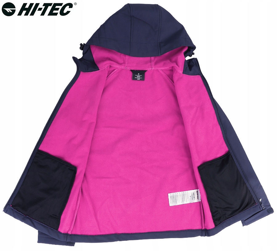 KURTKA PRZEJŚCIOWA DAMSKA PRZECIWDESZCZOWA SOFTSHELL HI-TEC NETI KAPTUR S Długość do bioder