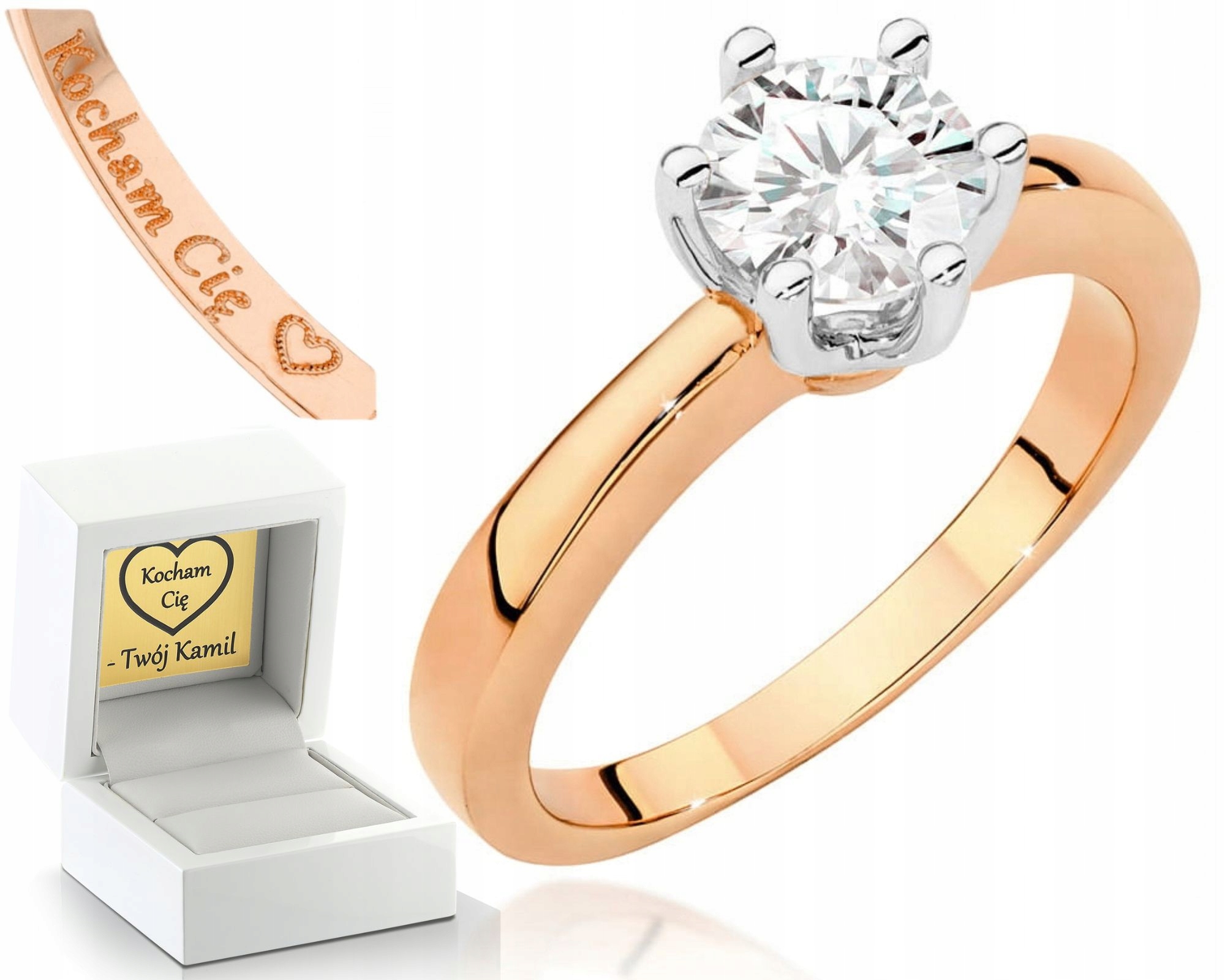 Zlatý Prstýnek S Briliantem 585 Gravírování Uvnitř Prstenu – Dárek