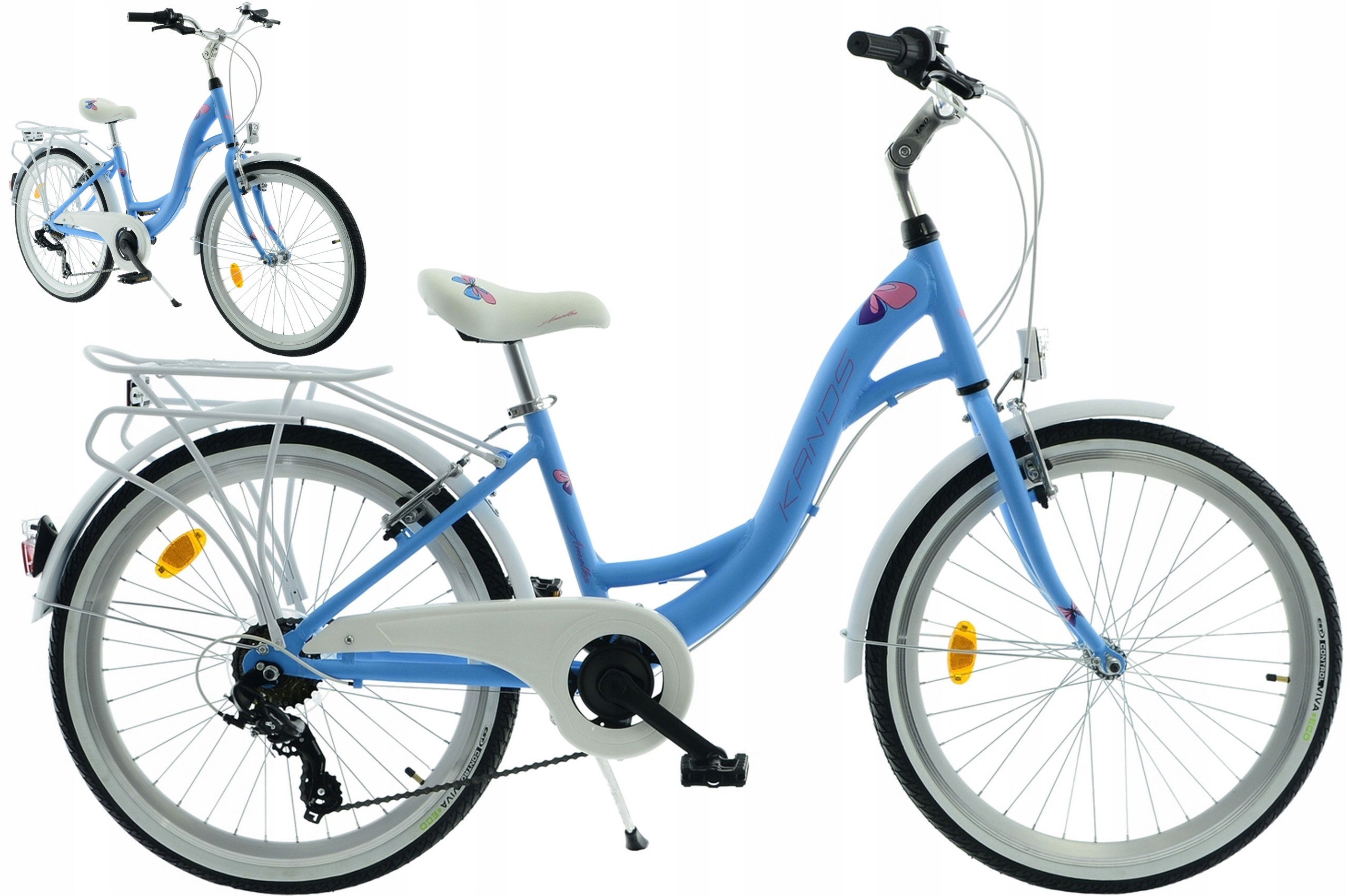 Rower dziecięcy 24" Kands Amellka rama 14' błękitny biały R25