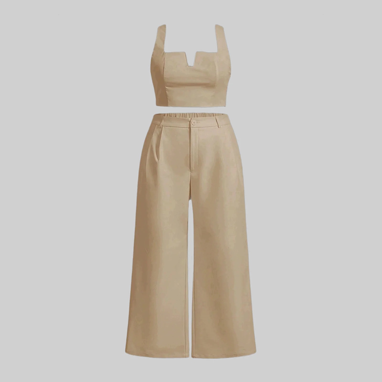 Elegantní dámský stylový vizitkový set béžový 3XL 46