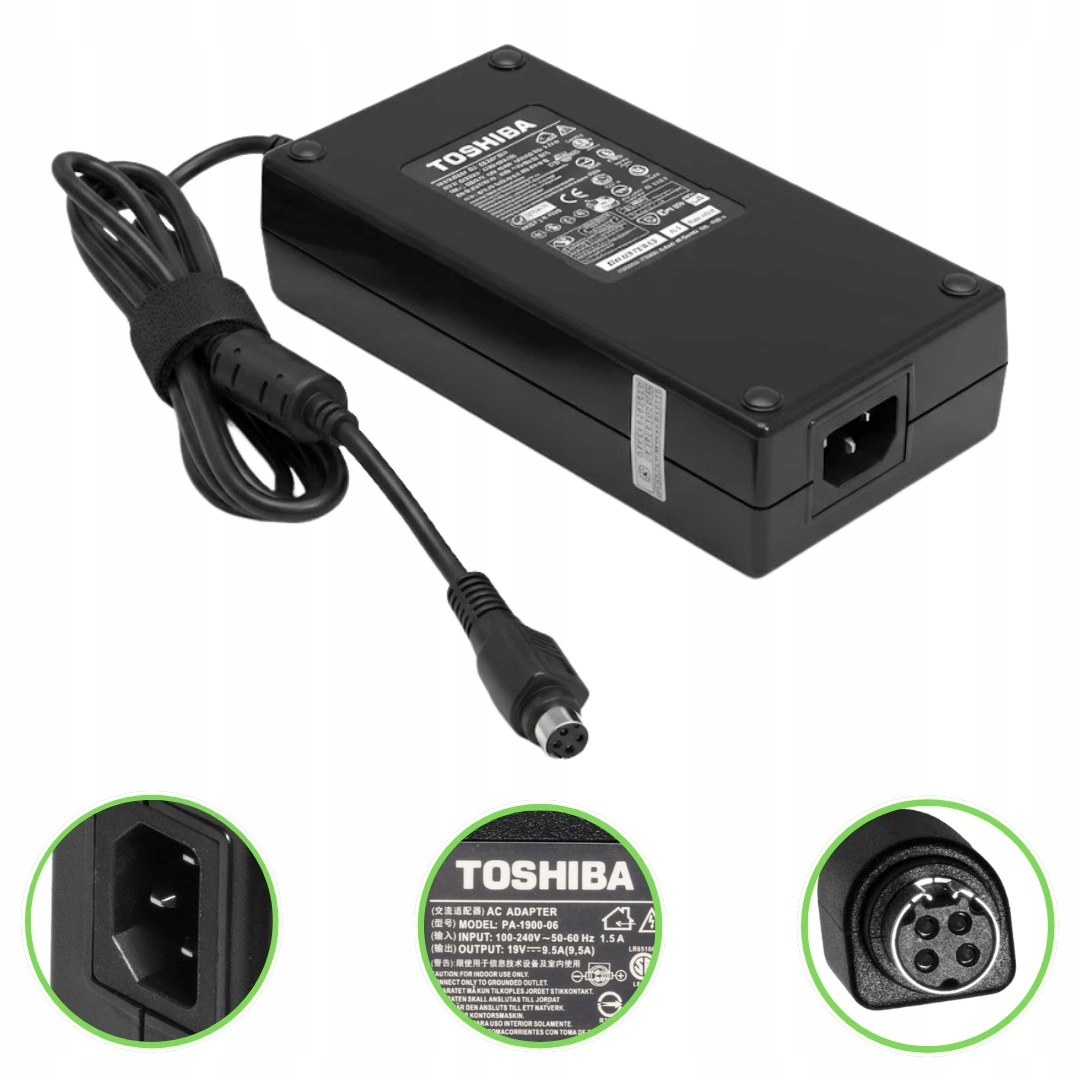 Originálna nabíjačka Toshiba PA-1900-06 180W 19V 9,5A 4PIN, kábel