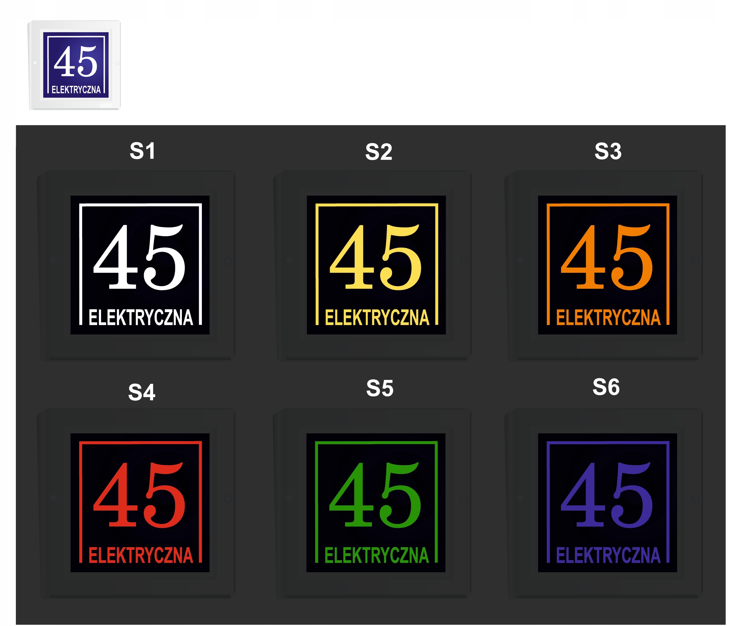 PODŚWIETLANY NUMER DOMU LED TABLICA ADRESOWA 23x23 Długość 23 cm