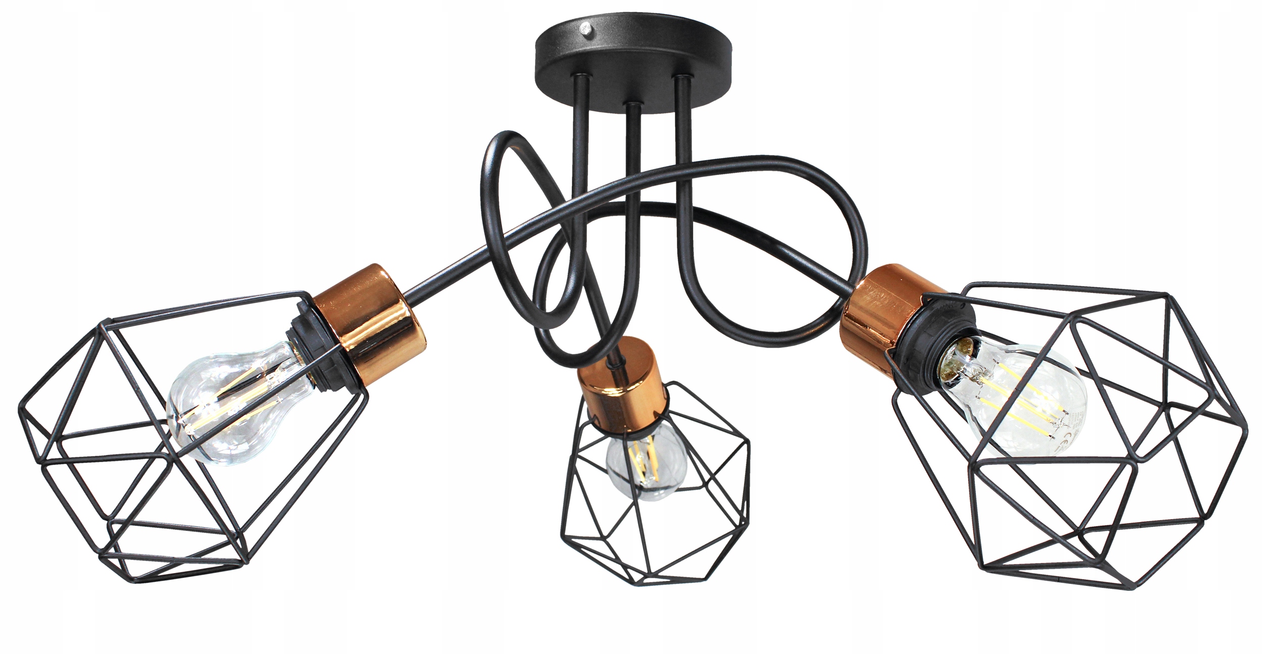 Lustr závěsné stropní svítidlo Edison Loft černá měď Led stropní lampa