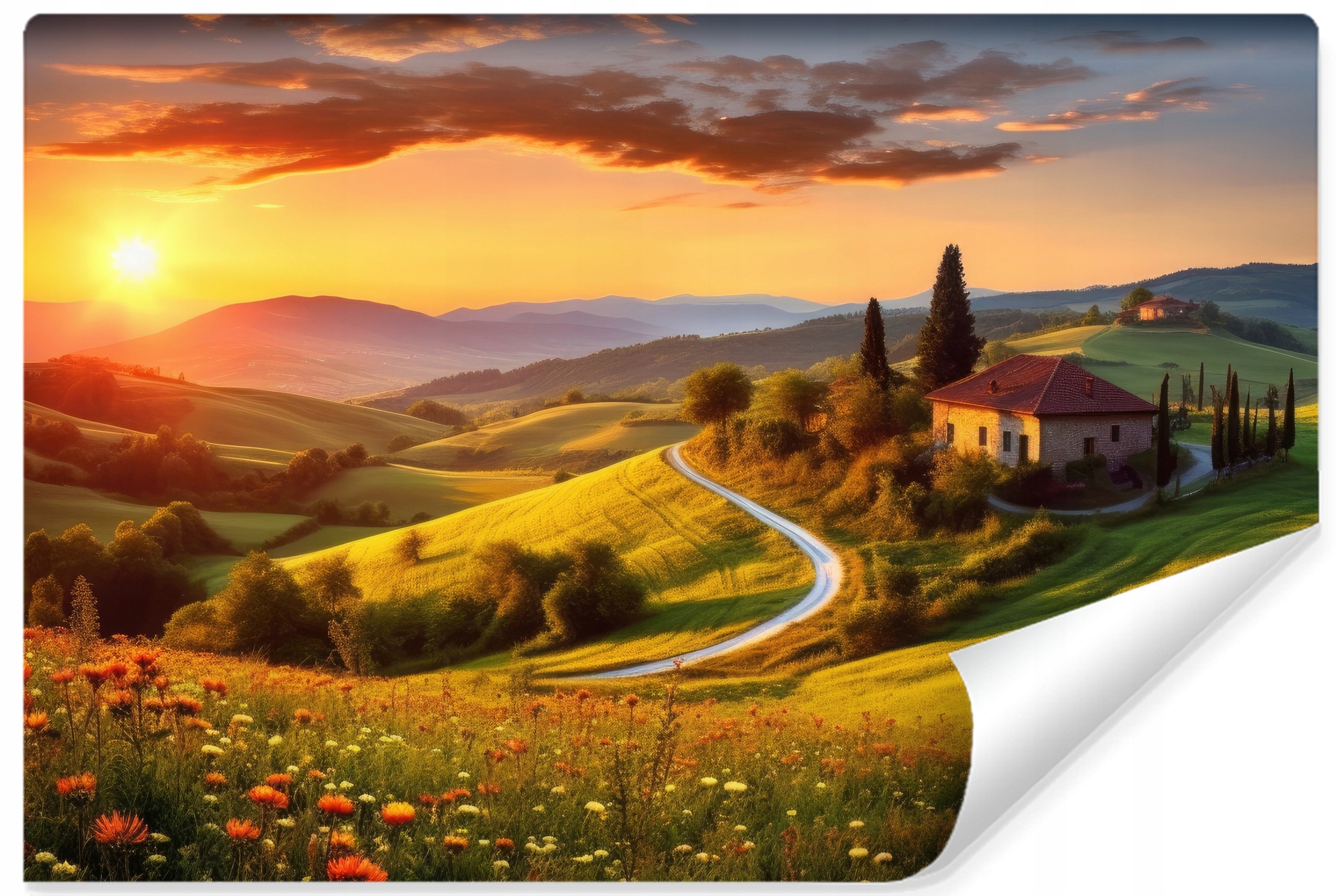 Fototapeta do obývacího pokoje Západ slunce Malebná Krajina Panorama 368x254