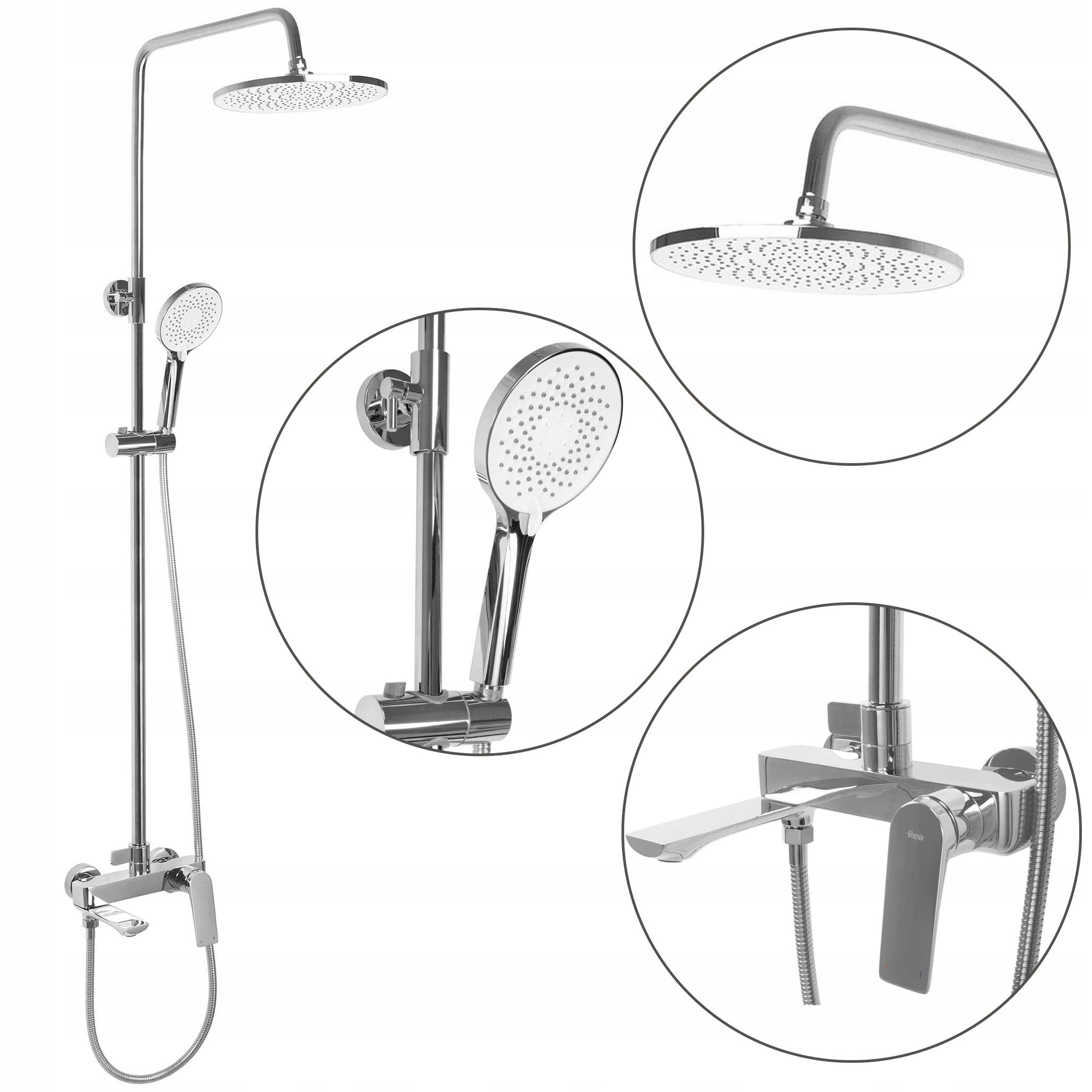 Sprchový set Rea Avalon Chróm na omietku