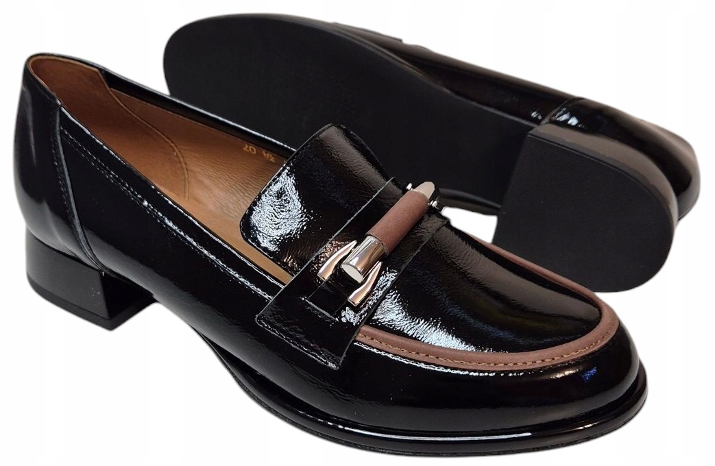 Gamis 7713 Elegantní černé kožené nízké boty vel. 38