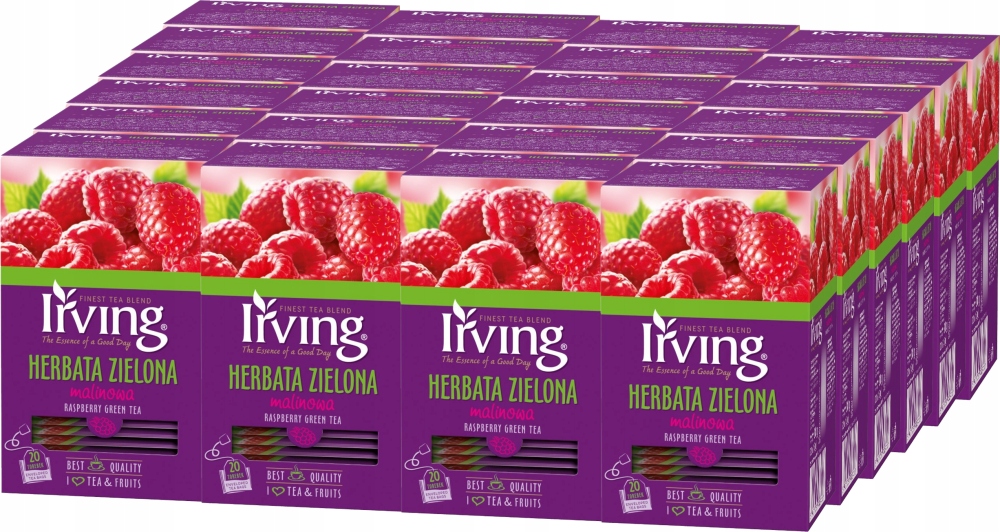 Herbata zielona malinowa ekspresowa Irving 30 g x24