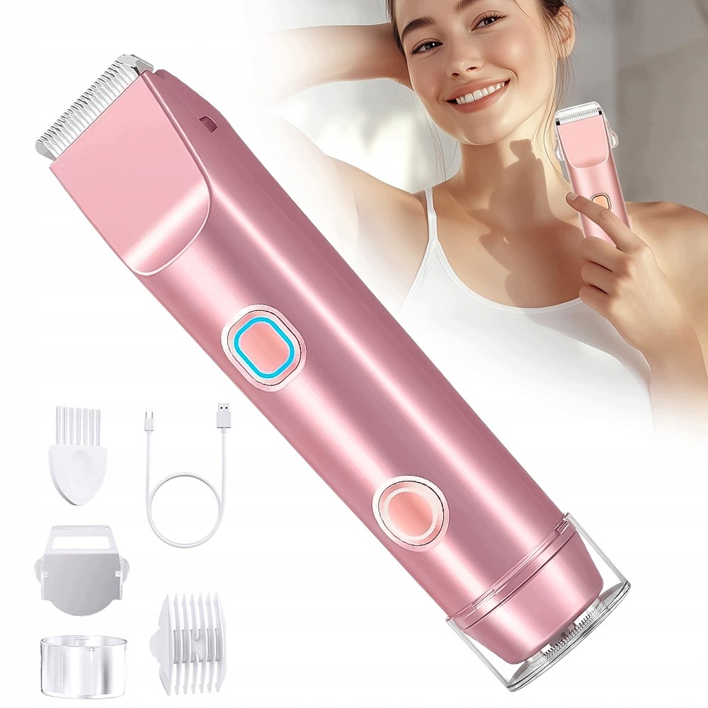 Dámský Zastřihovač Holicí Strojek Pro Intimní Partie Bikini, Voděodolný, Usb-c, Růžový