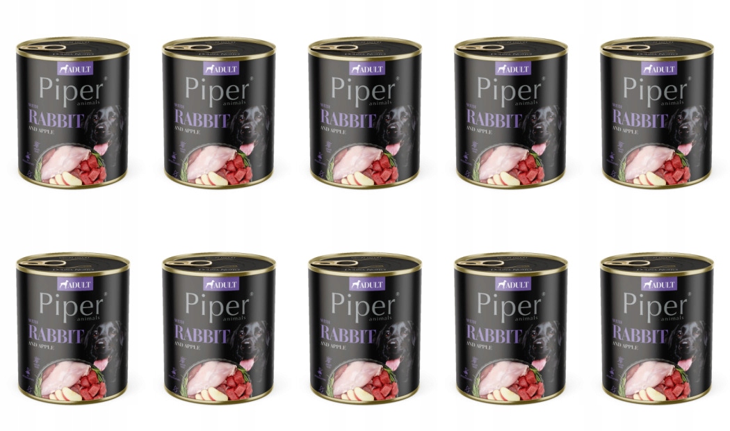 Levně Krmivo pro psy s králíkem a jablkem 800 g Piper x 10 ks