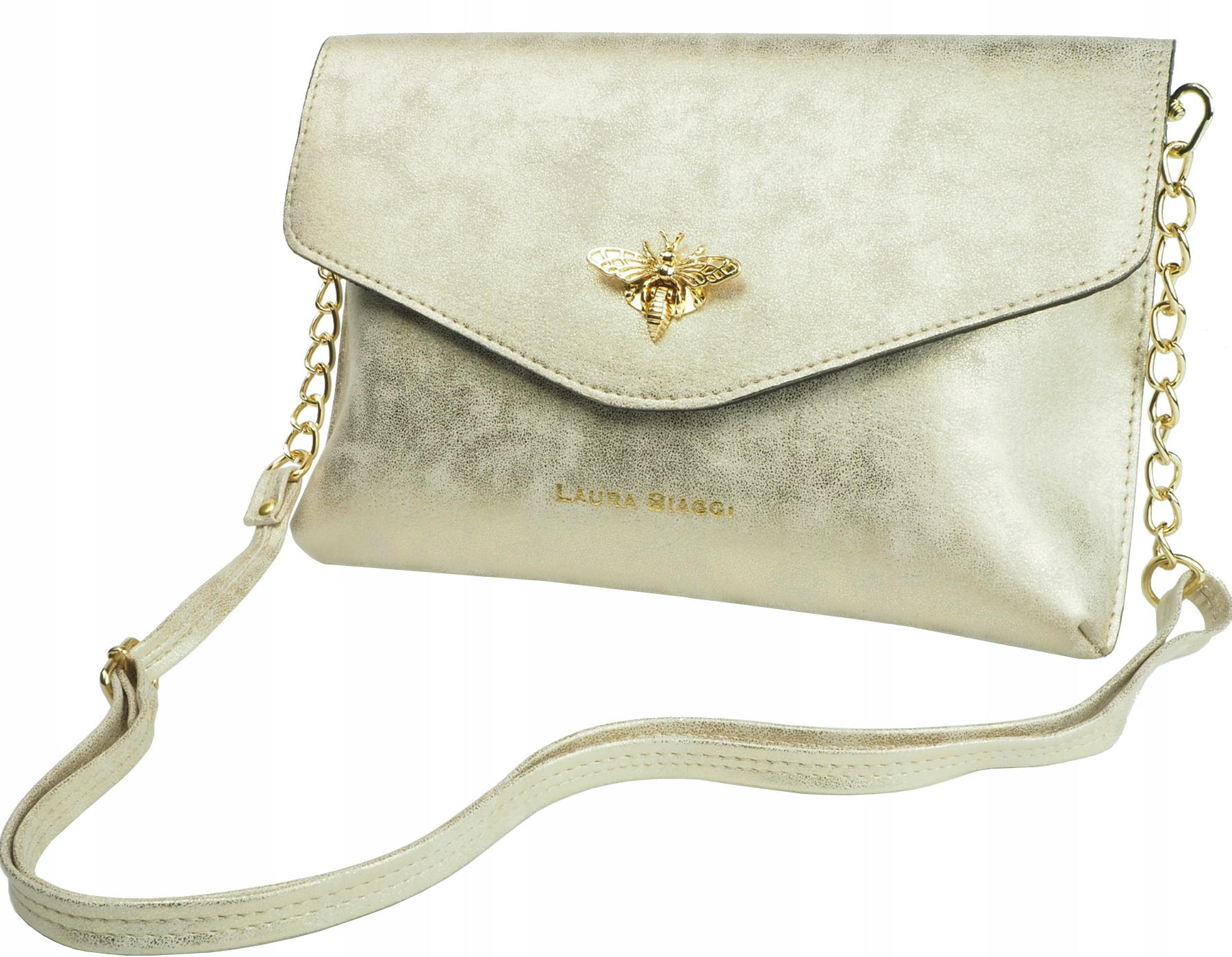 Laura Biaggi Wizytowa Kopertówka Torebka na Łańcuszku Pszczółka