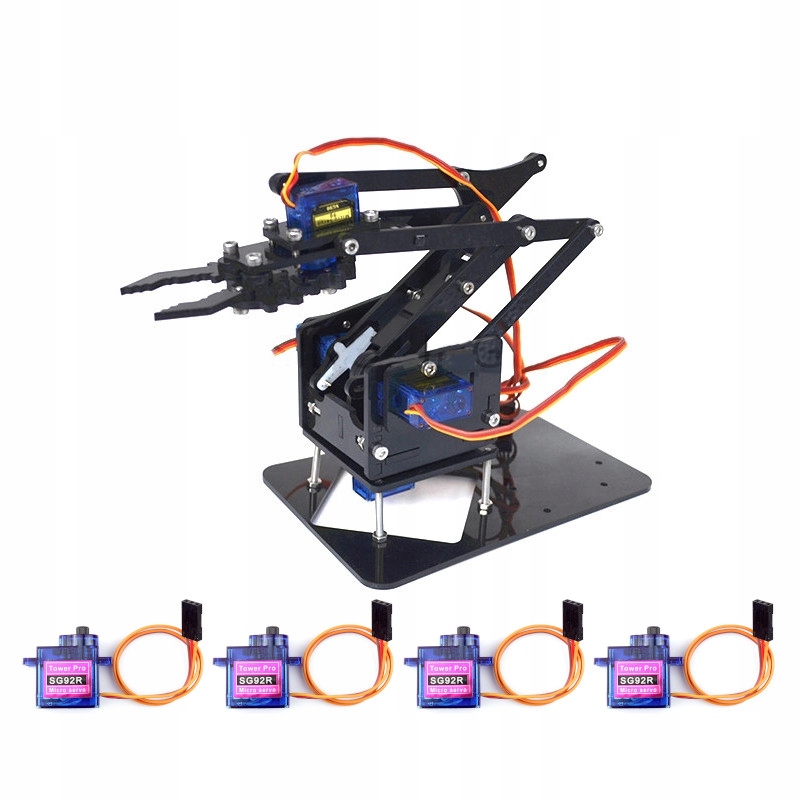 Robotické rameno 4DOF Robot Arm se 4 servy SG92R pro ESP/STM32/Arduino Ide