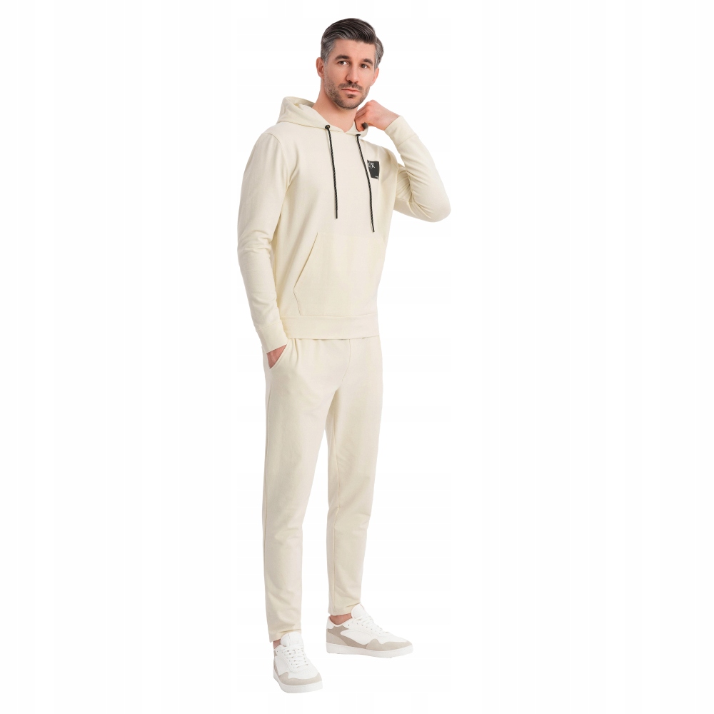 Pánský tepláková souprava mikina s kapucí a krémovými kalhotami Ombre Z107 V2 S
