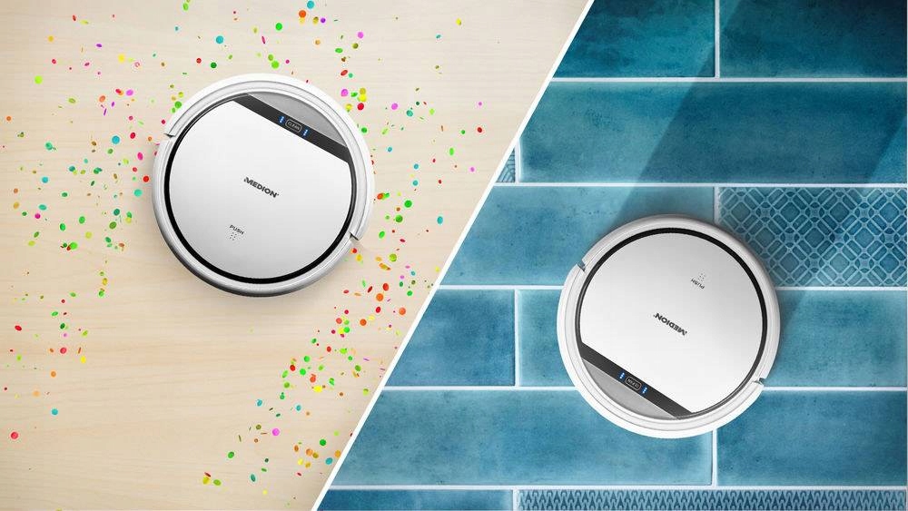 MEDION ROBOT SPRZĄTAJĄCY ODKURZA MYJE MD18503 2W1 Pojemność zbiornika na kurz 0.3 l