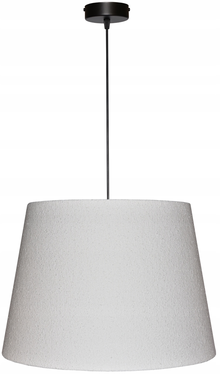 Závěsná lampa E27 bílá Boucle stínidlo kužel 40 cm Zavinovací okraje Venosa