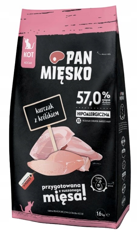 Pan Mięsko Kurczak z królikiem dla kociąt Xs 5kg
