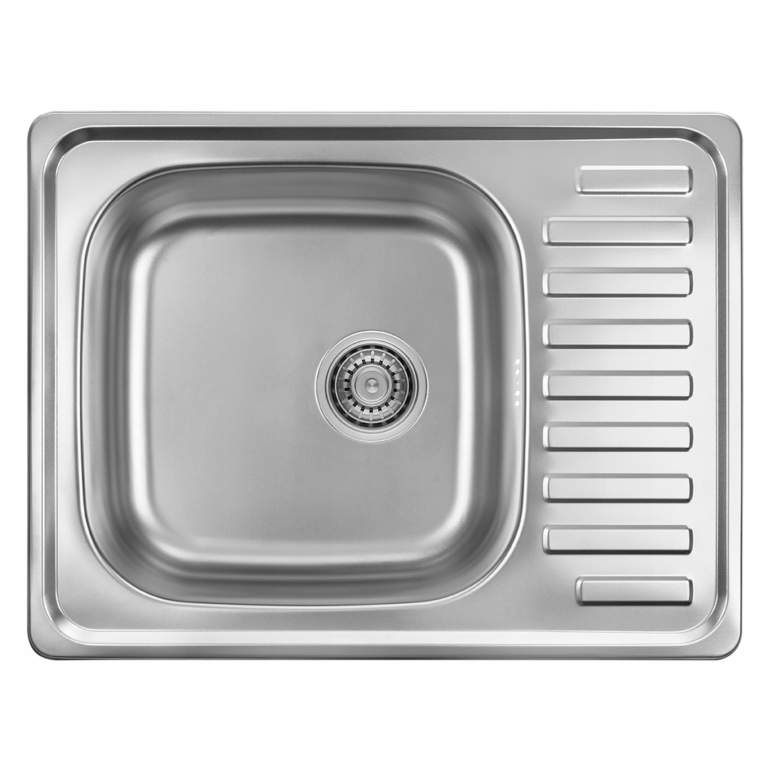 Jednokomorový dřez Junak s polovičním odkapávačem, reverzibilní, Inox