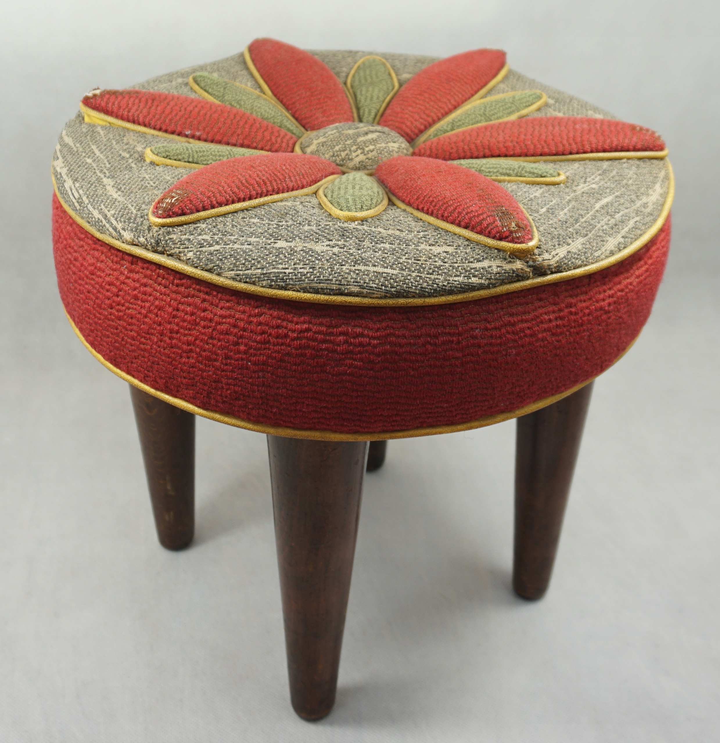 Unikatowy Vintage podnóżek, taboret, puf