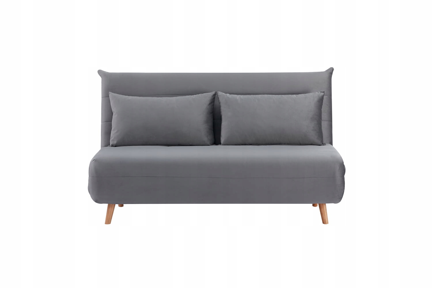 Sofa rozkładana z funkcją spania do salonu Spike II Velvet szara/buk