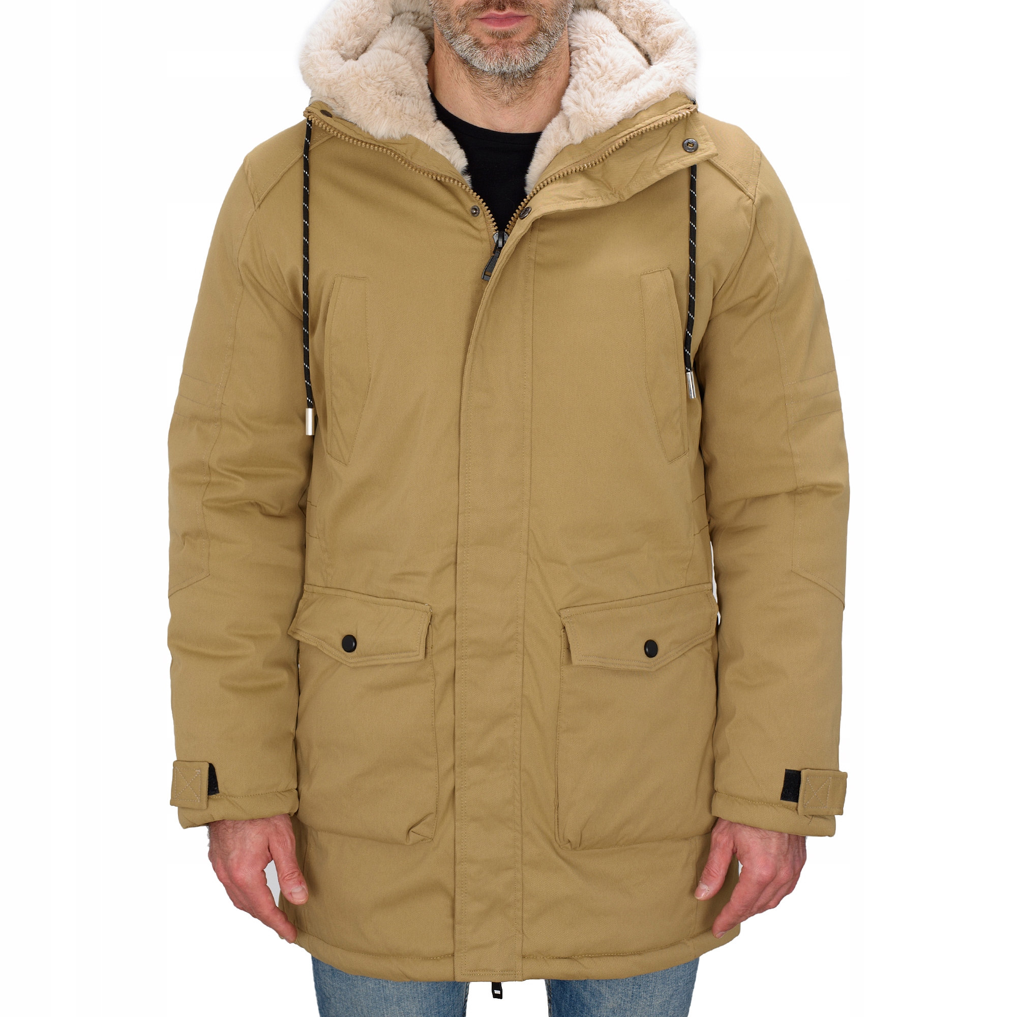 M120-62 r. L MĘSKA ZIMOWA KURTKA PIKOWANA PARKA FUTRO DŁUGA Rodzaj parka