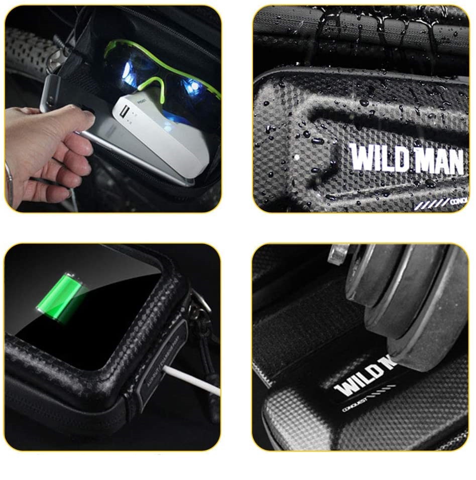 WODOODPORNA SAKWA TORBA ROWEROWA Z ODCZEPIANYM ETUI NA RAMĘ NA TELEFON Model Hardpouch Bike Mount