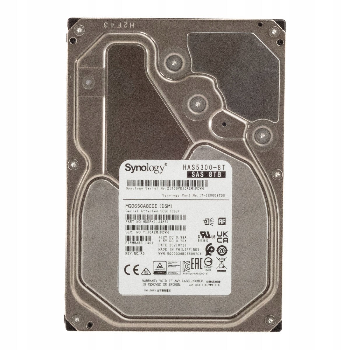 Synology HAS5300-8T 8TB 7.2K 256MB SAS-3 3.5'' MG06SCA800E