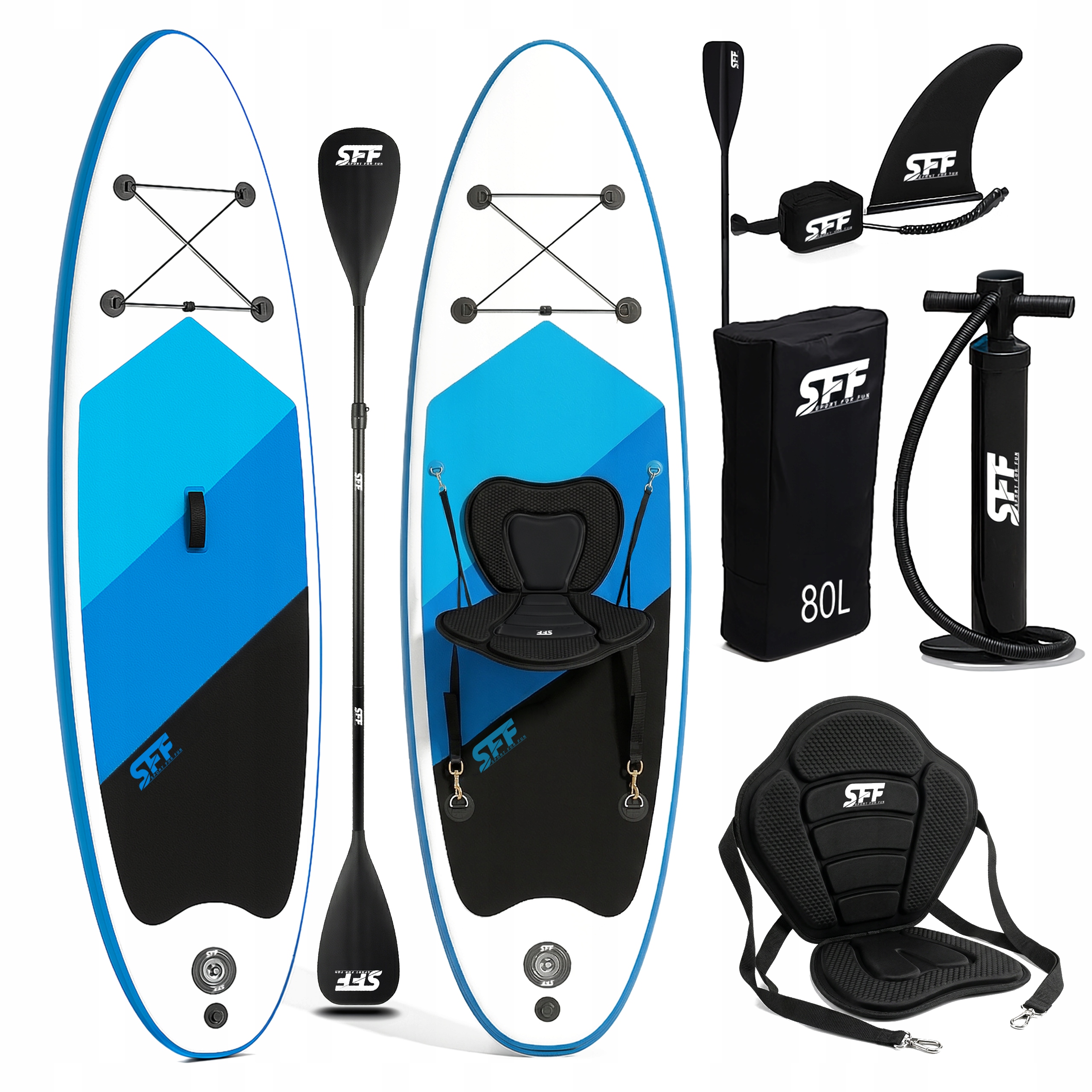 Sup Paddle Board 320cm Pompowana deska do pływania z wiosłem i siedziskiem