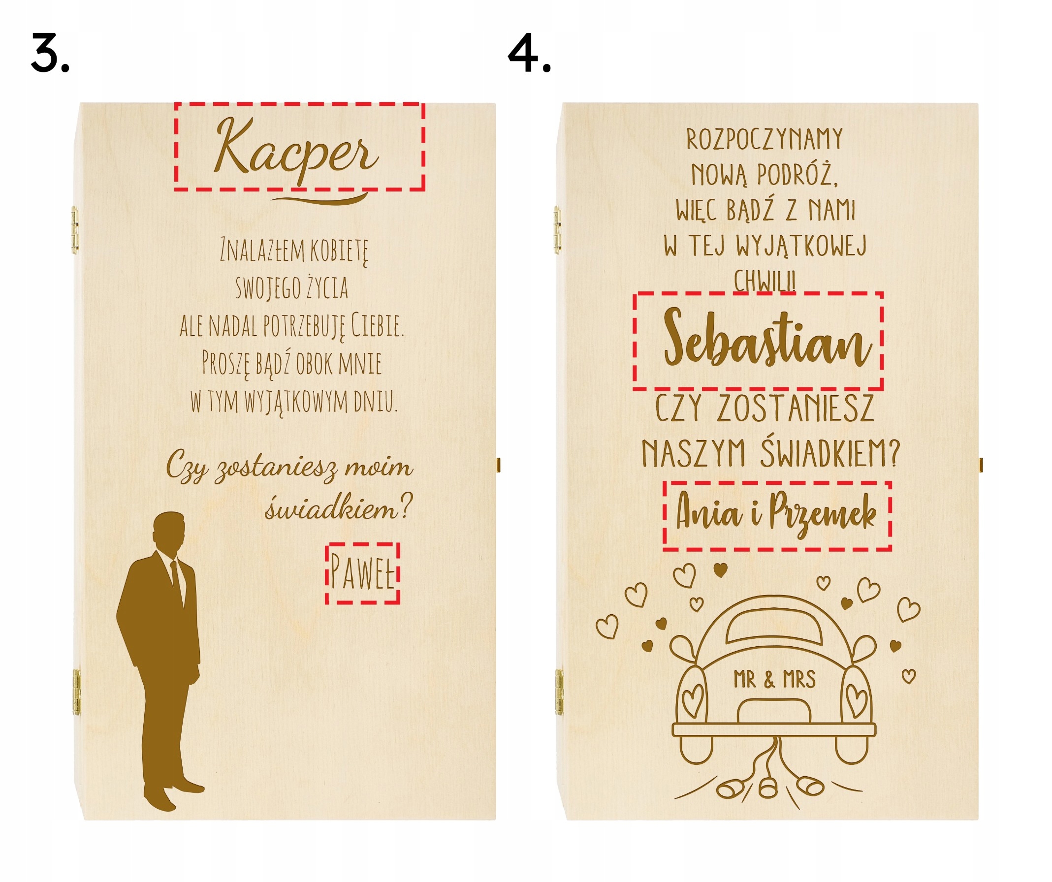 PROŚBA O ŚWIADKOWANIE ZAPROSZENIE ŚWIADKÓW NA ŚLUB Wykończenie papieru nie dotyczy