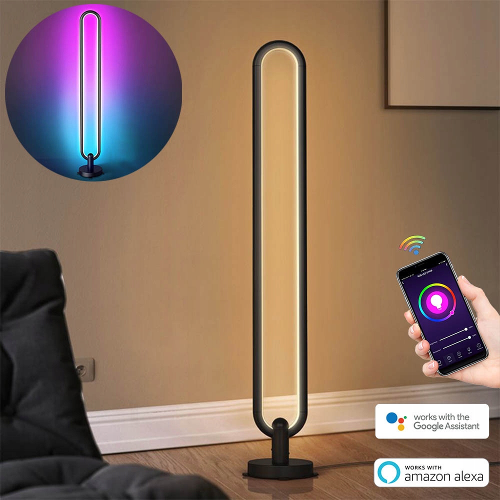 LAMPA LED podłogowa WIFI SMART TUYA PLUG RGBW INTELIGENTNA MOCNA JAKOŚĆ Kształt żarówki reflektor