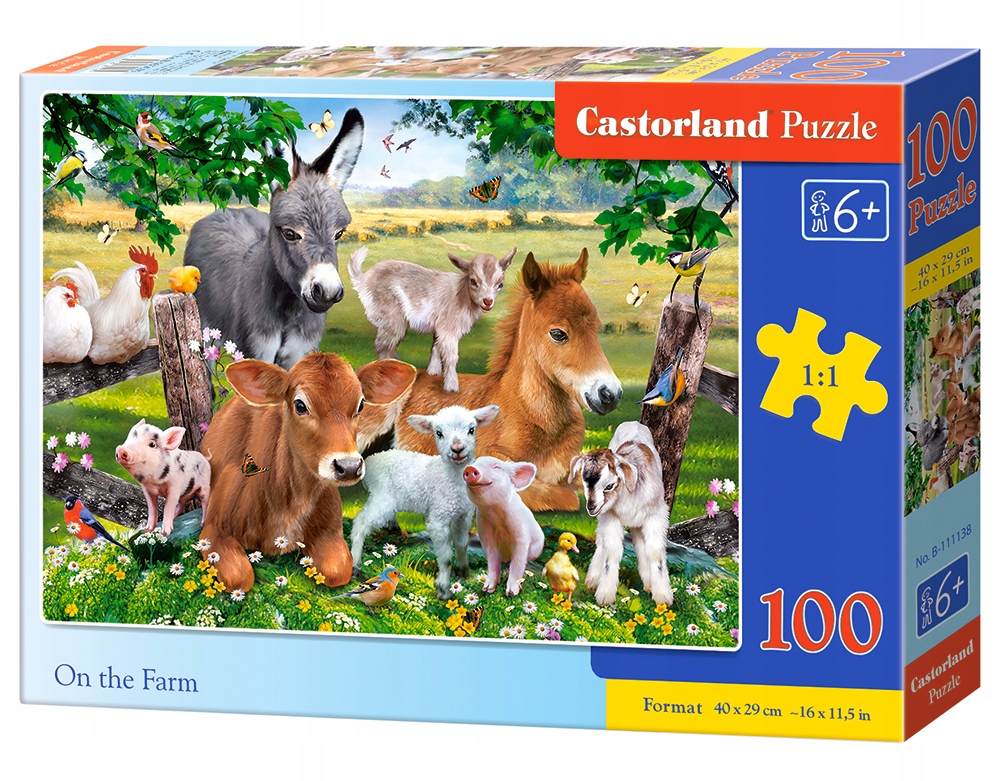 

Puzzle 100 El Zwierzęta na farmie Castorland