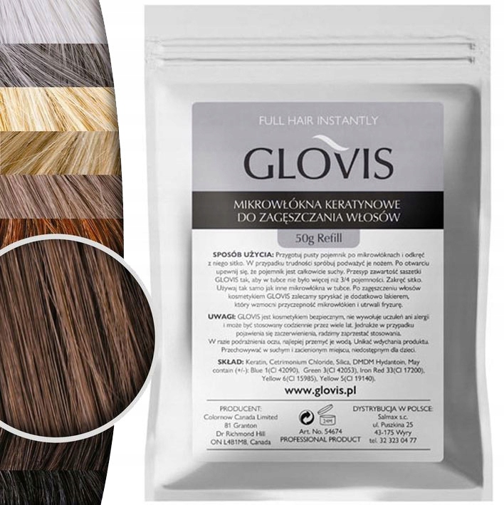 Sáček Glovis 50 g – středně hnědý – středně hnědý – zahušťování vlasů – kvalita