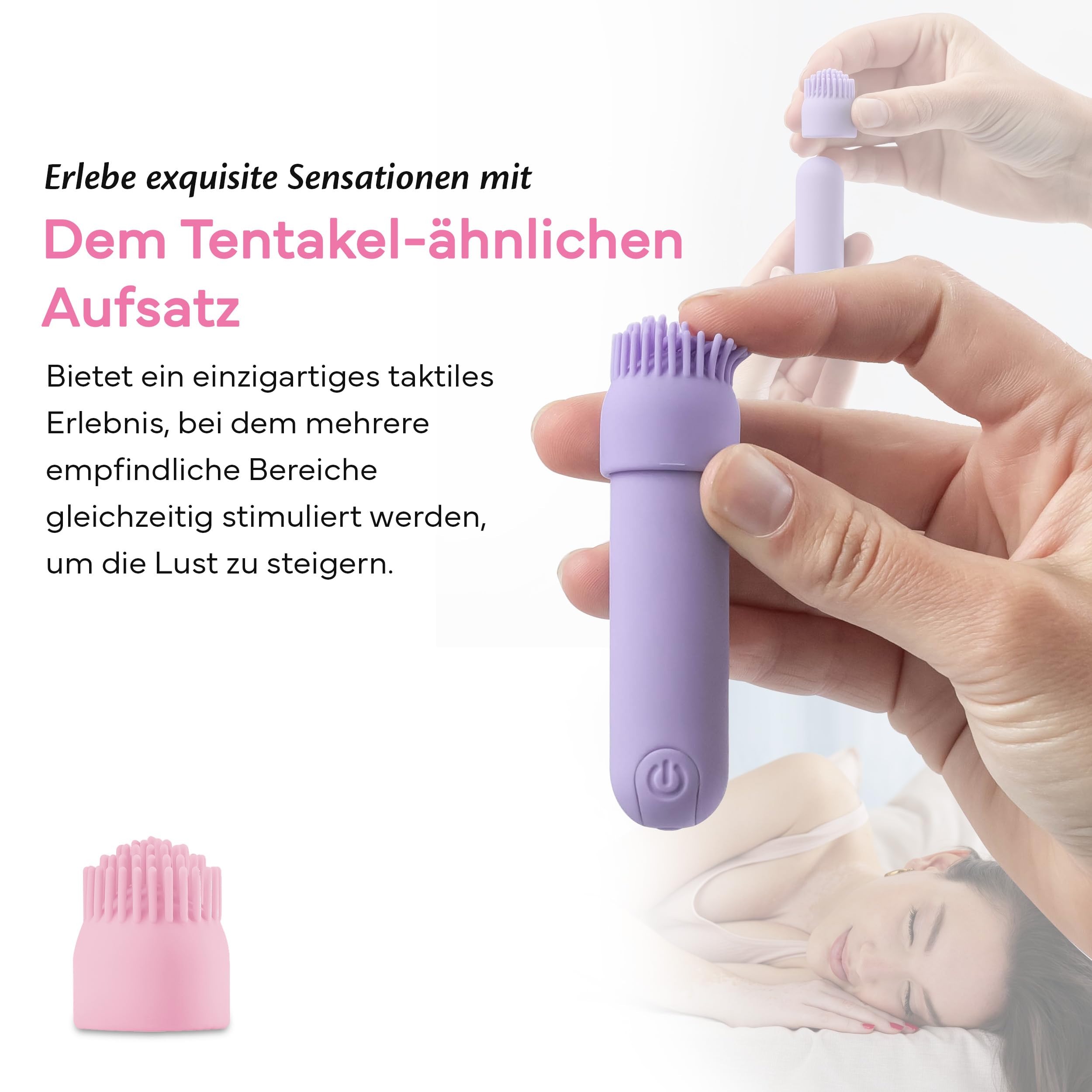 FAE Mini Wibrator Dla Kobiet Klitoris G-Punkt 10 Trybów 3 Końcówki — miniatura 3