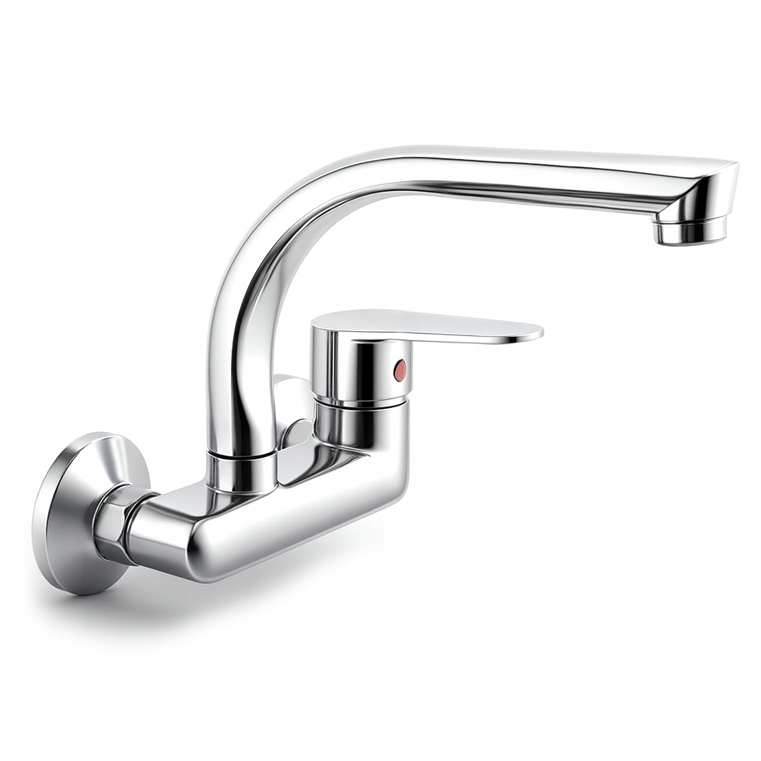 Bateria Kuchenna Ścienna Umywalkowa Obrotowa Długa Wylewka Kran Jednouchwyt