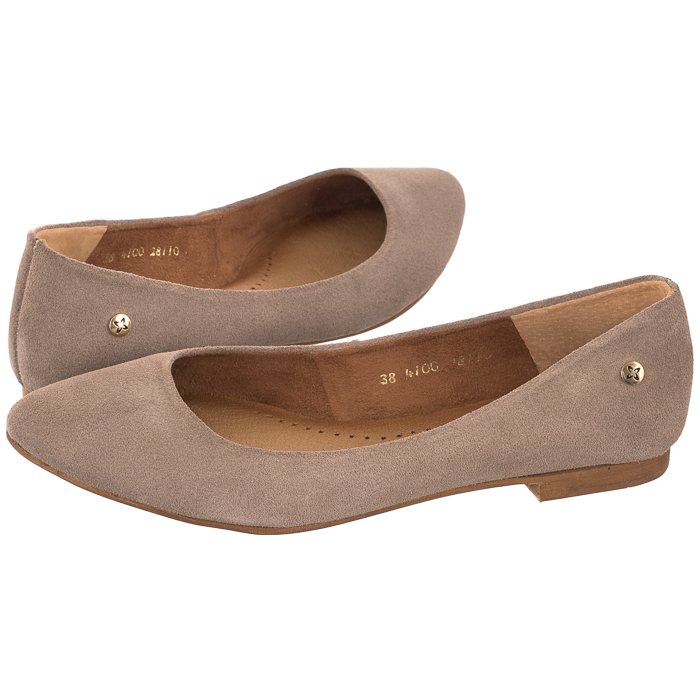 

Buty Skórzane Baleriny Maciejka Beżowe 04100-42
