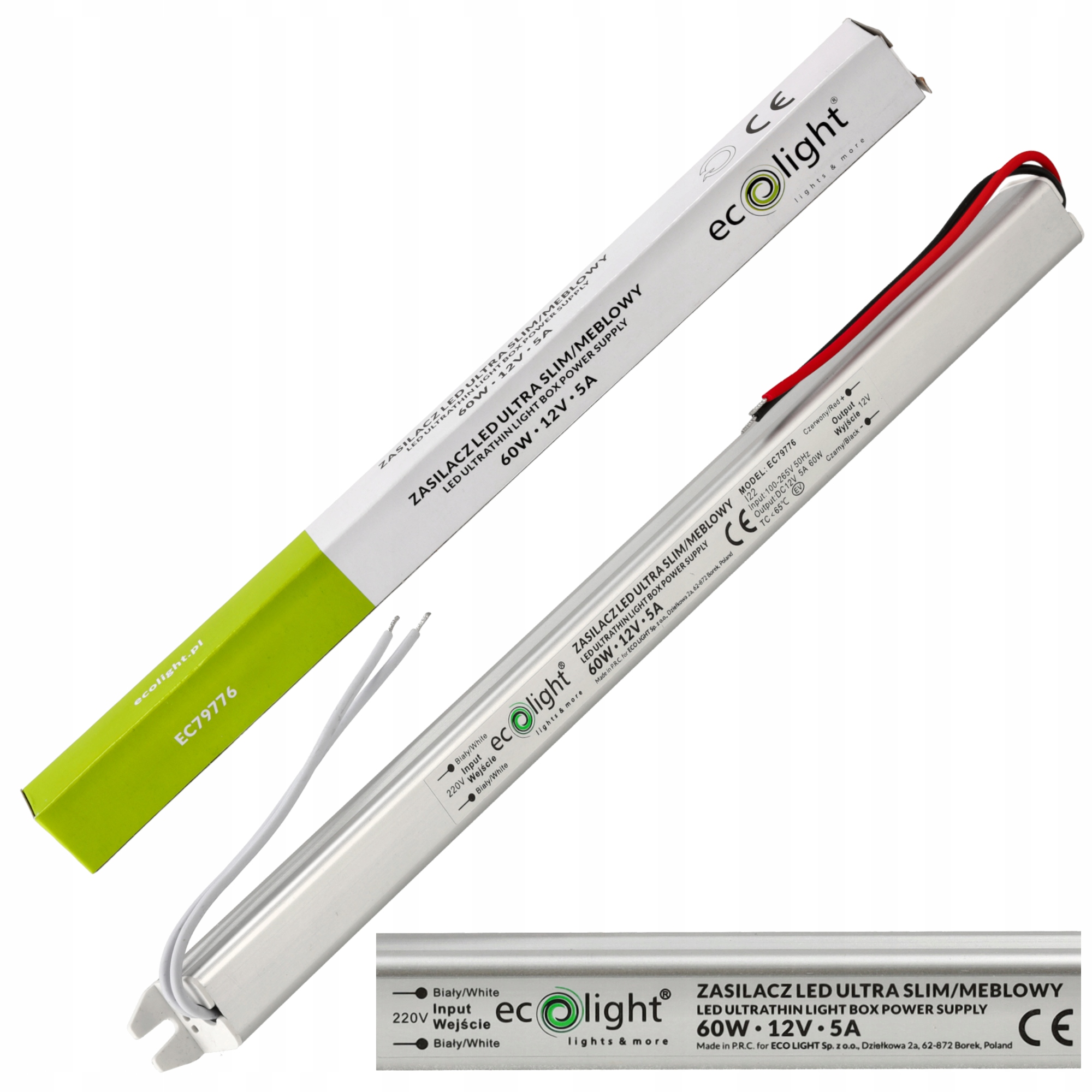 

Zasilacz Led 12V Meblowy Ultra Slim 5A 60W Do Taśm