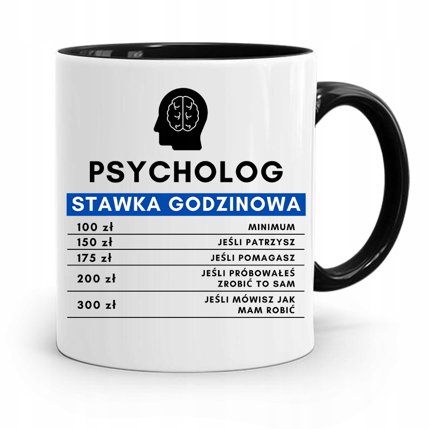 

Dla Psychologa Psychiatry Terapeuty Kubek Czarny