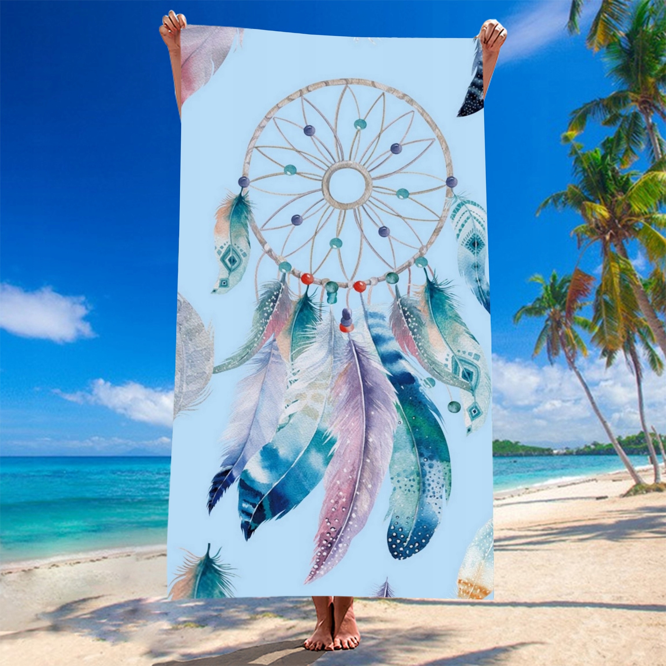 Ręcznik Plażowy Szybkoschnący 70x140 Kąpielowy Holiday 19 Duży Motyw inny