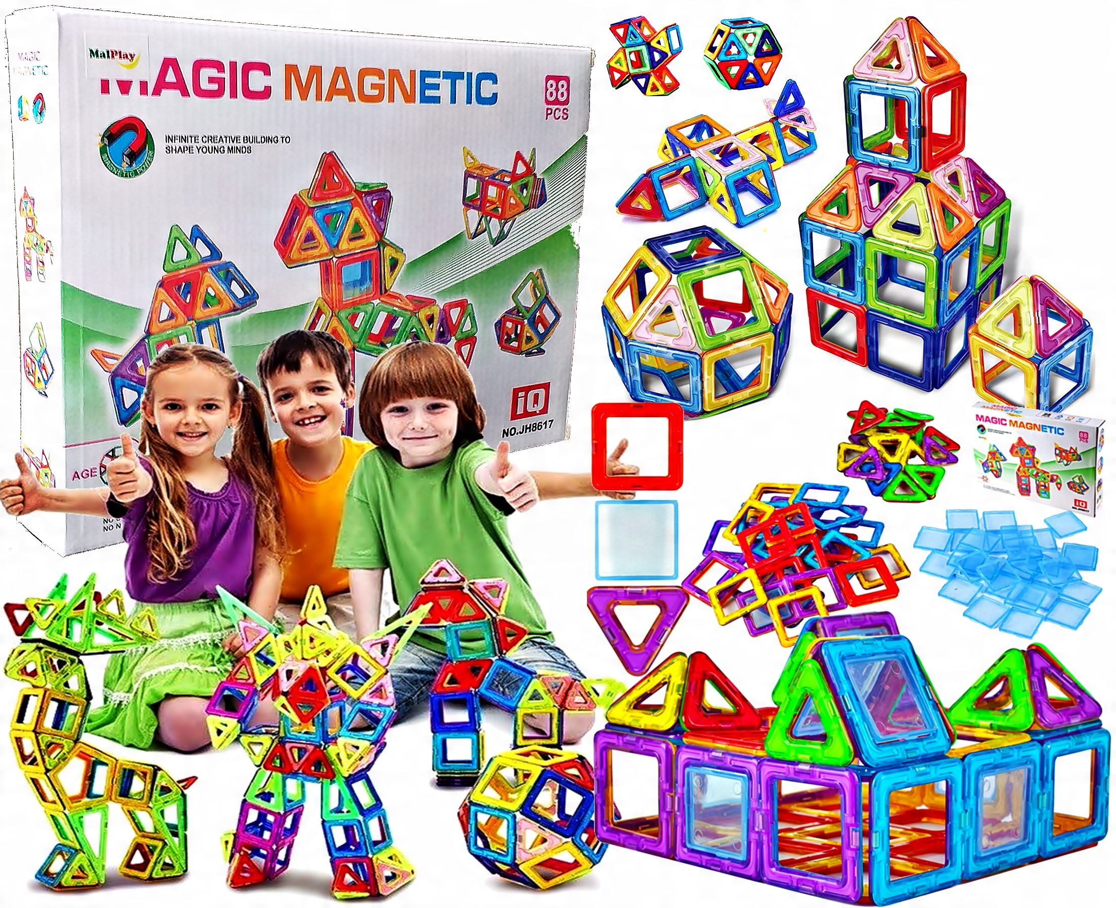 

Edukacyjne Klocki Magnetyczne dla dzieci 88el .3