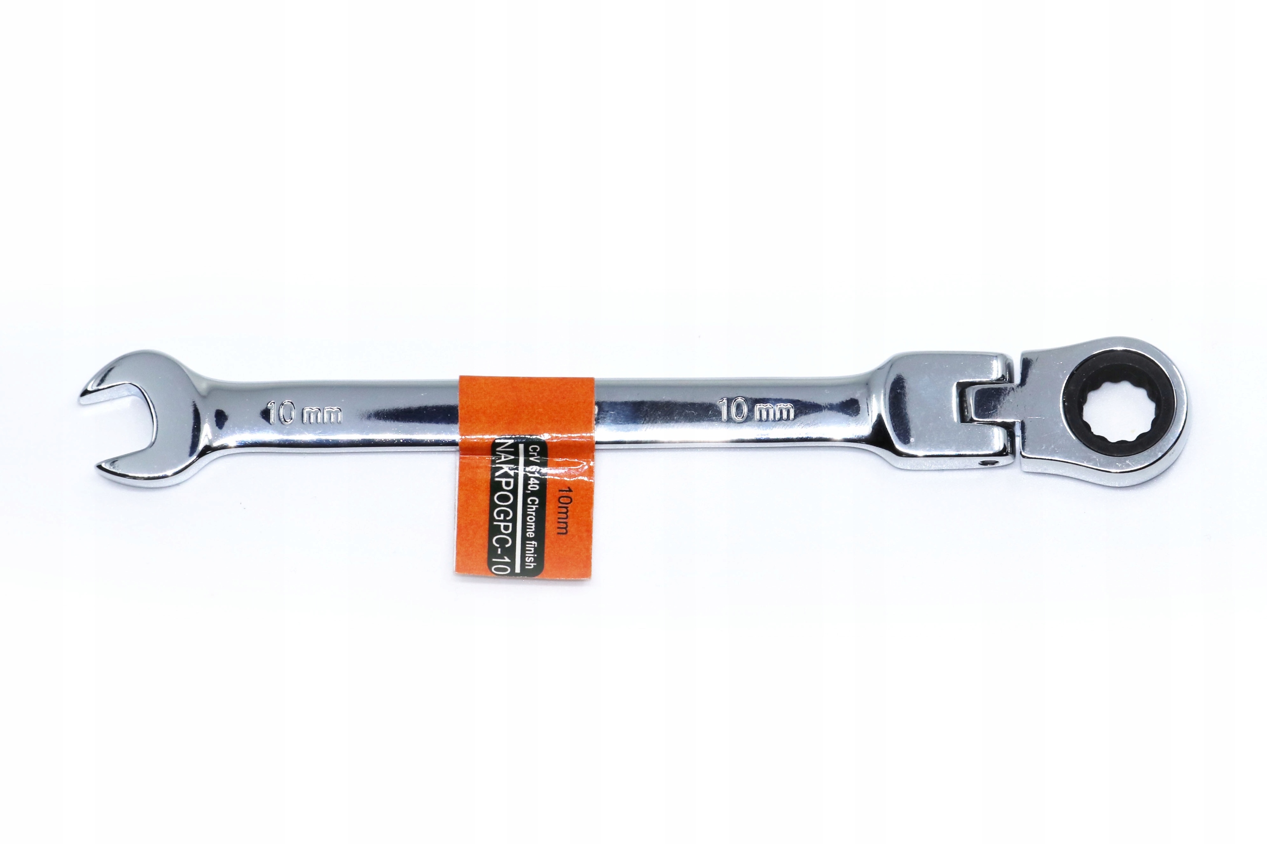 Klucz płasko oczkowy z grzechotką i przegubem Crv r.10 mm