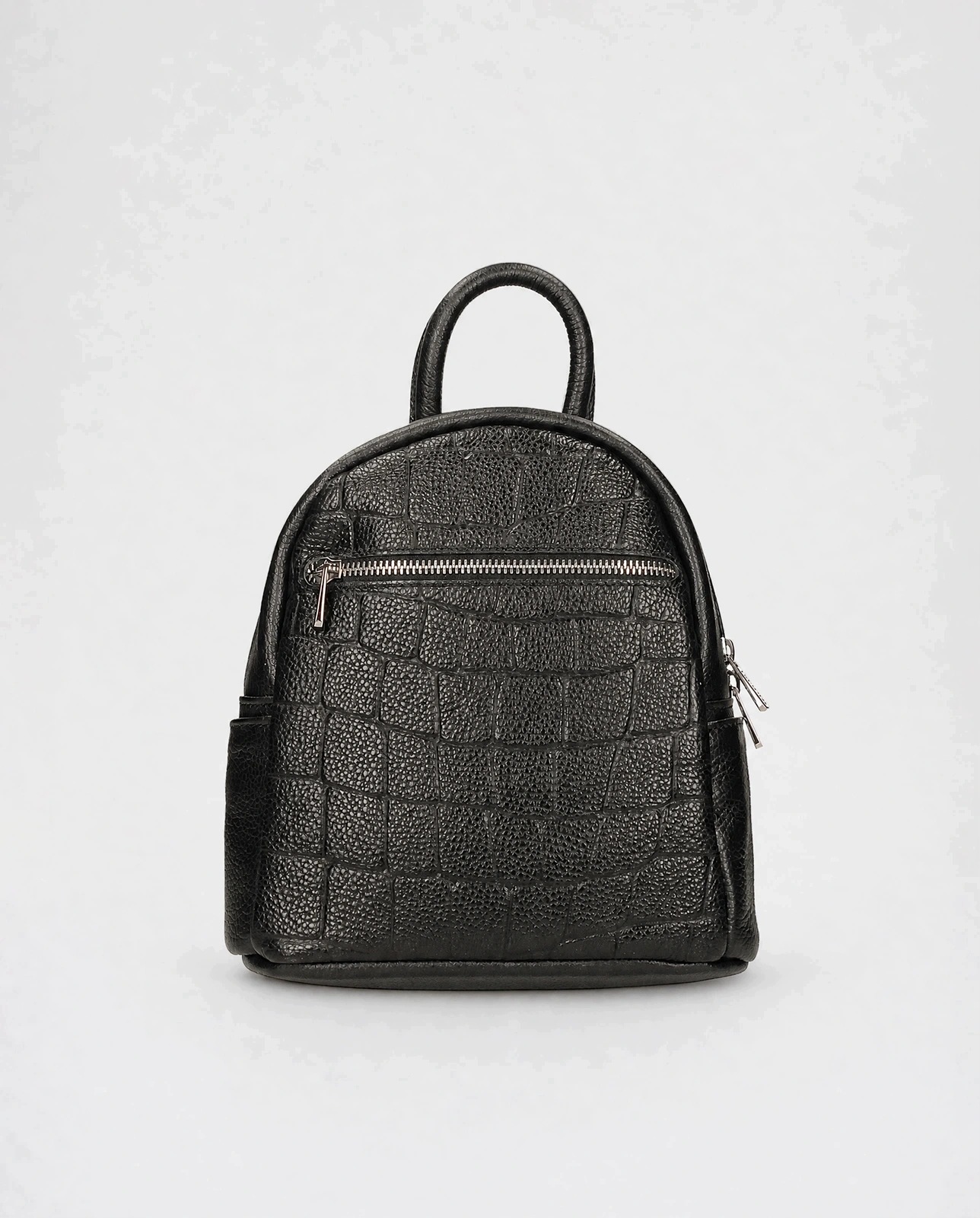 Kožený Batoh Malý černý Elegantní batoh vyrobený v Itálii