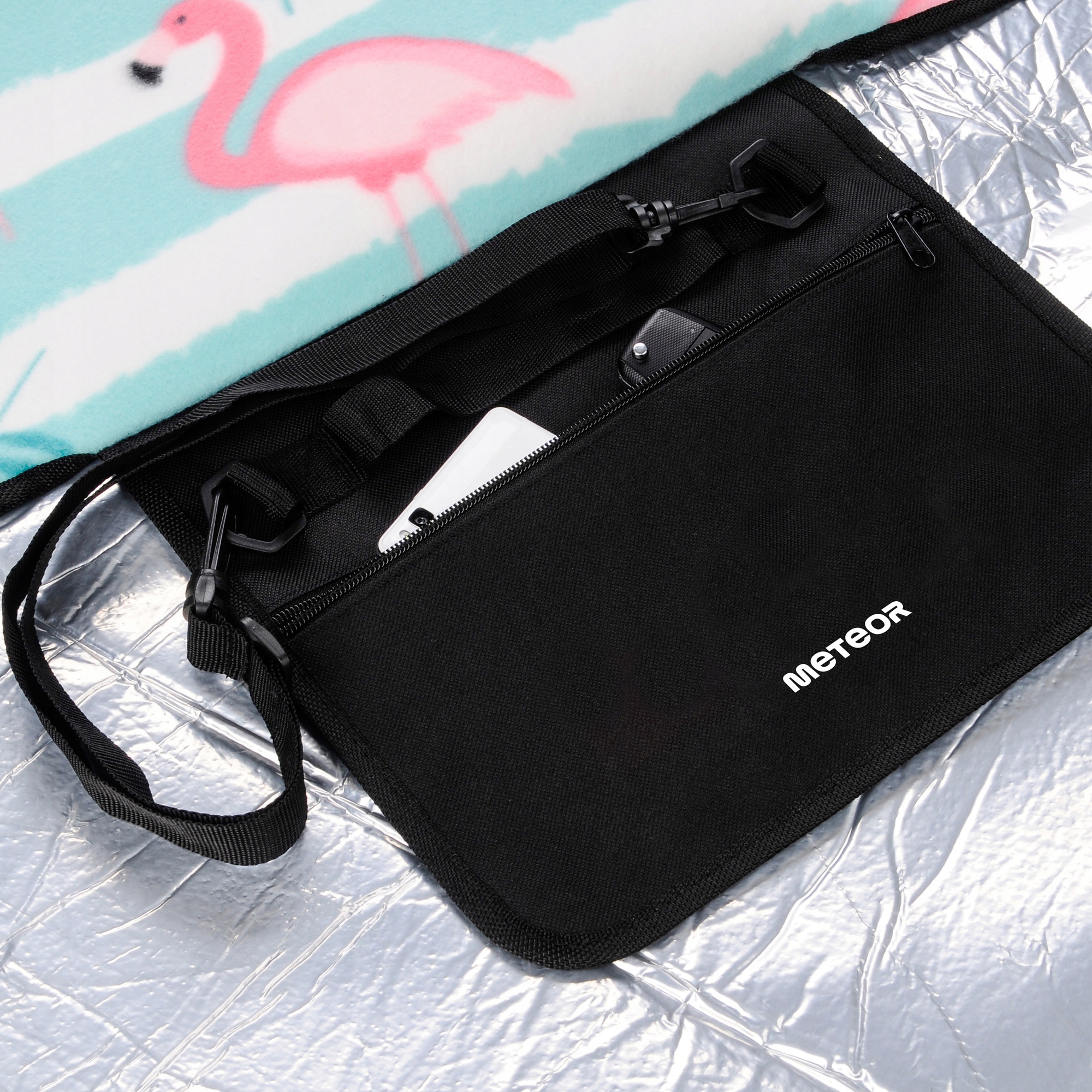 KOC PIKNIKOWY KOCYK PLAŻOWY 200x180 ALUMINIUM UCHWYT KIESZONKA METEOR 77105 Marka Meteor