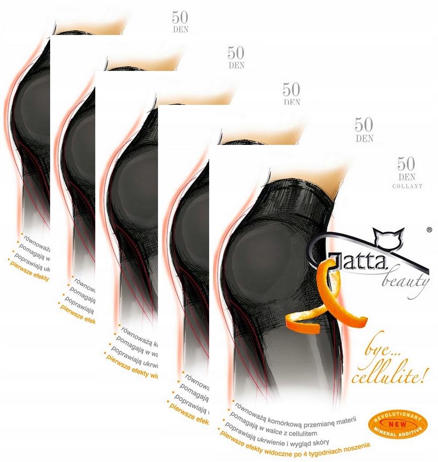 

5x Rajstopy Gatta Bye Cellulite 50 Den 4-L Nero