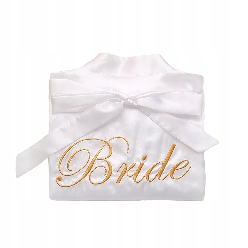 SZLAFROK DLA PANNY MŁODEJ SATYNOWY SZLAFROK BRIDE TO BE NA PREZENT M Rozmiar M