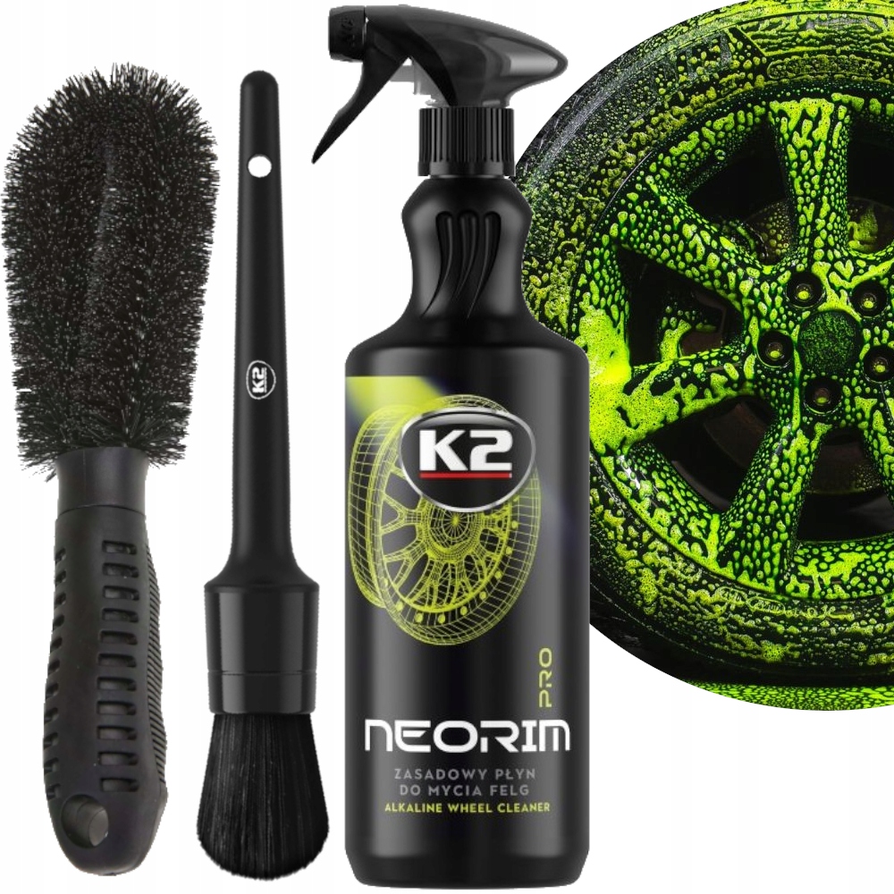 K2 Neorim Pro 1L Zasadowy Płyn +szczotka +pędzel Do Mycia Czyszczenia Felg