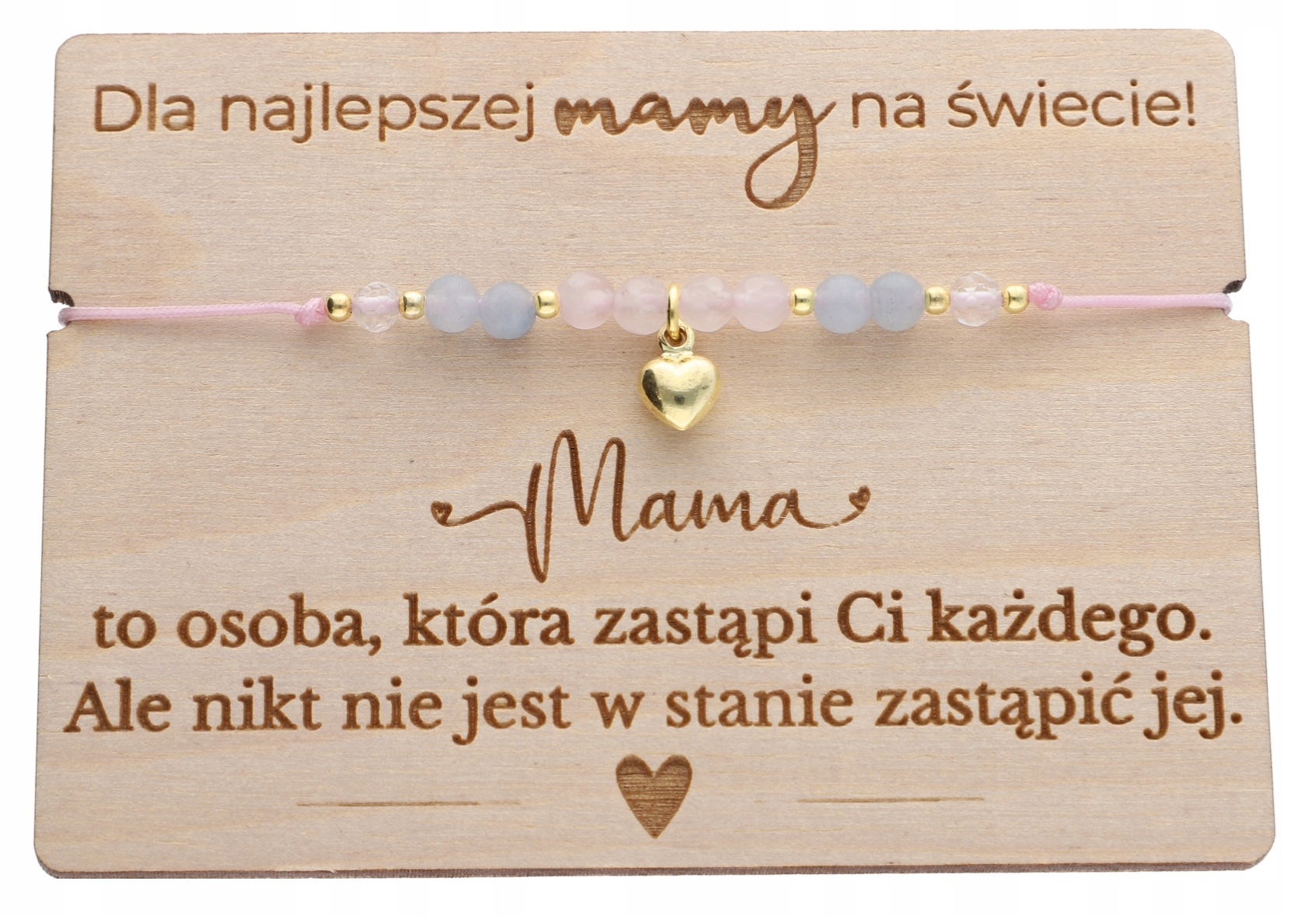 Náramek Pro Maminku S Věnováním Přírodní Kameny Srdíčko Stříbro 925