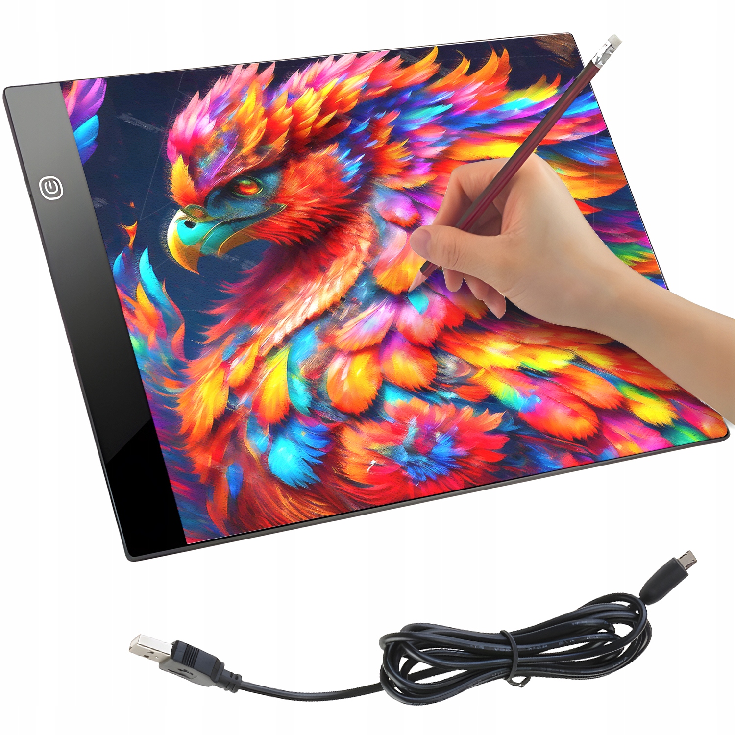 PODŚWIETLANA TABLICA DESKA KREŚLARSKA LED DO RYSOWANIA SZKICOWANIA KALKA A4