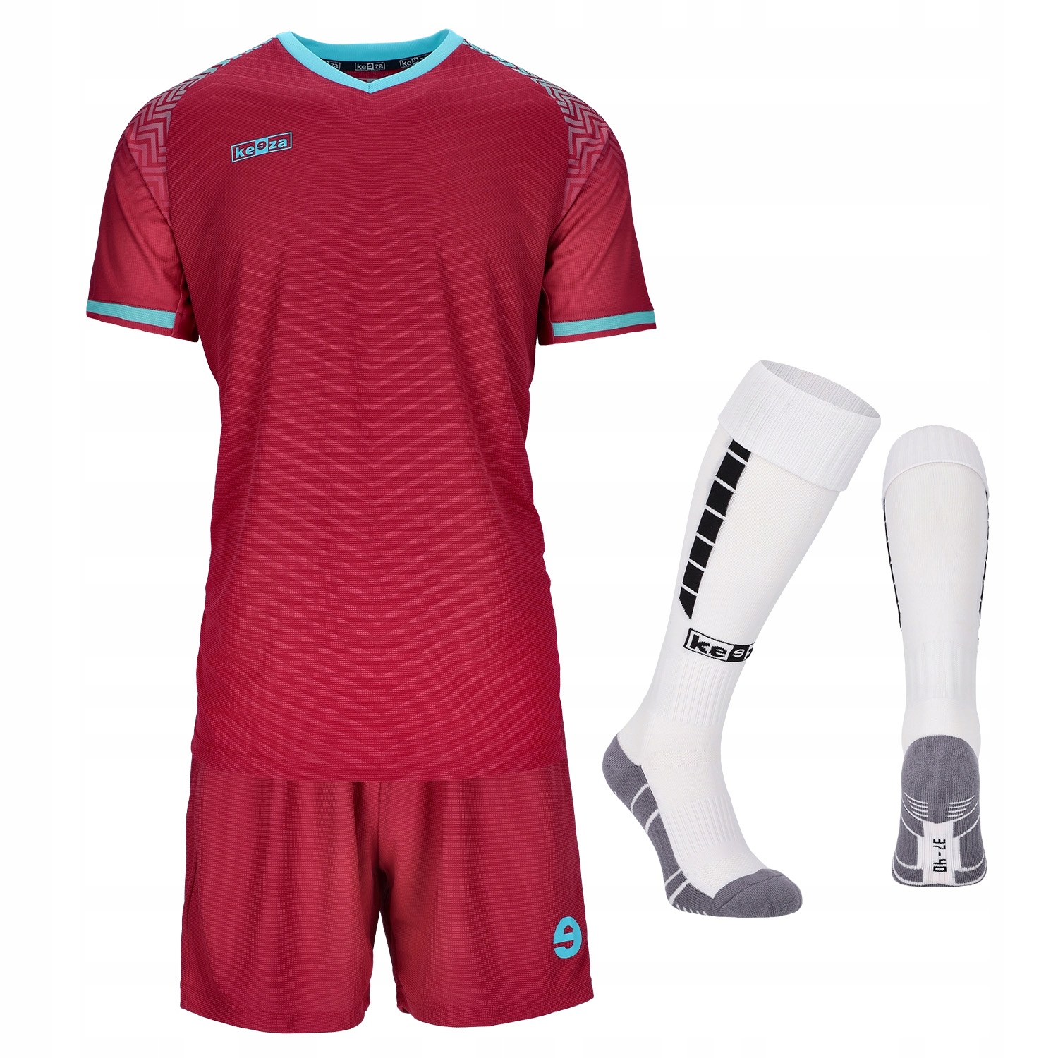 Komplet piłkarski, sportowy Keeza Bergona bordowy S