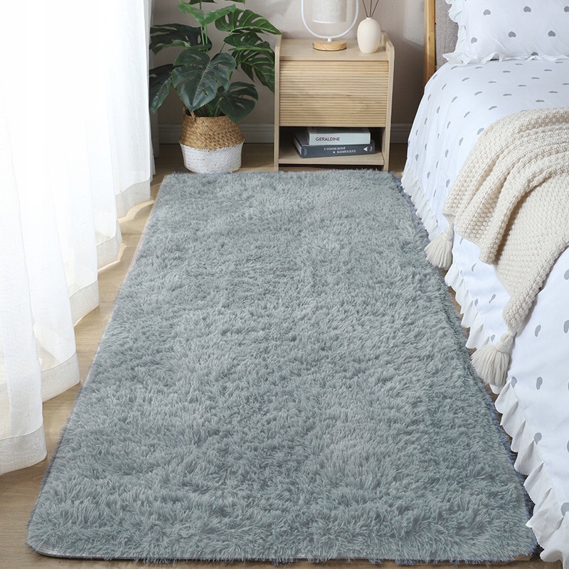 MIĘKKI DYWAN WŁOCHACZ PLUSZOWY SHAGGY SZARY 80x160 DUŻY MIŁY PRZYJEMNY Szerokość produktu 80 cm